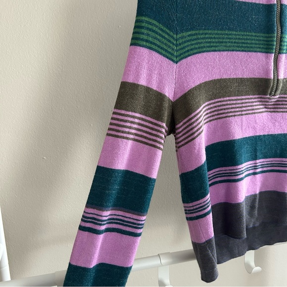 Free People cropped half zip striped sweater - Picture 5 of 9